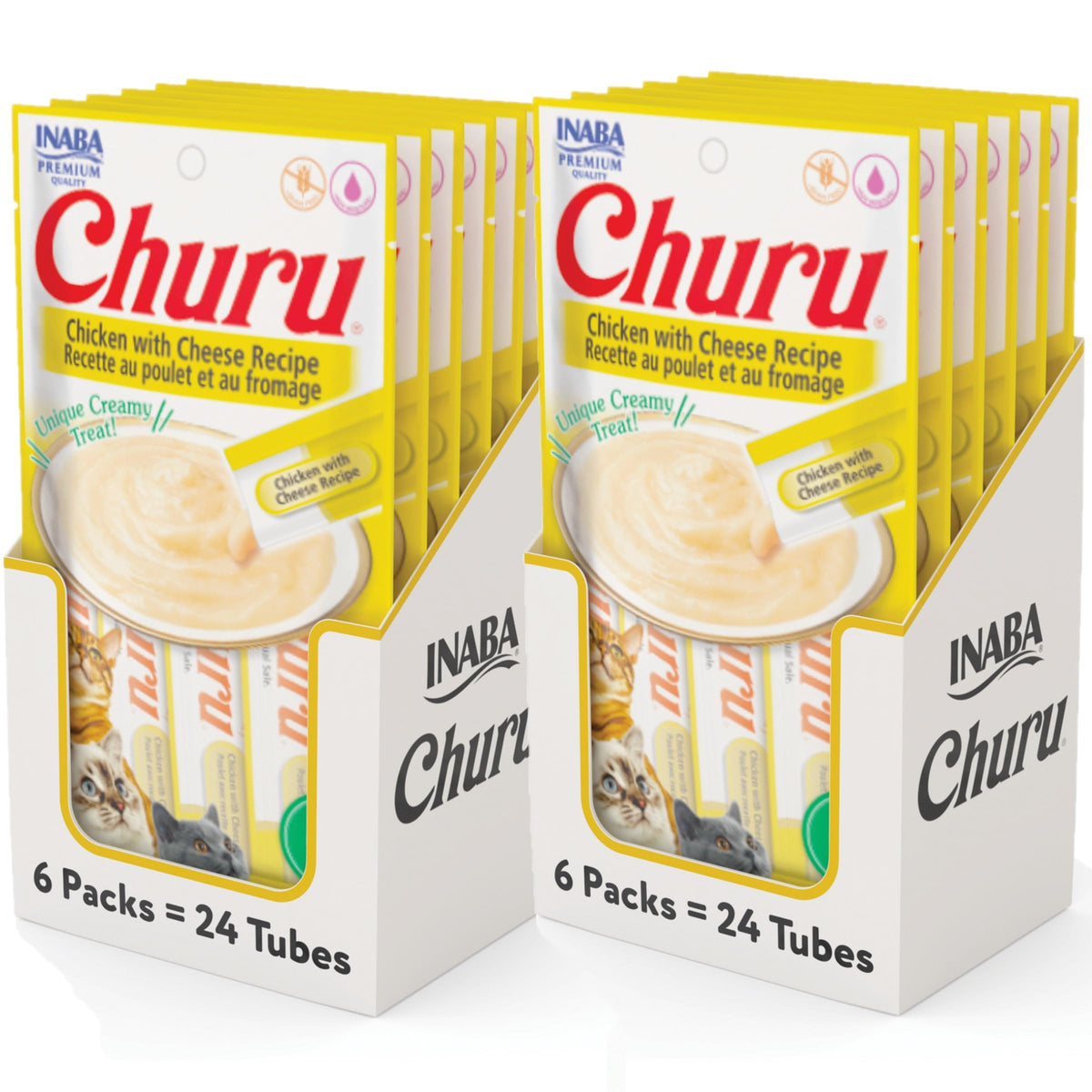 INABA Churu: tubo cremoso pollo-queso para premiar al gato