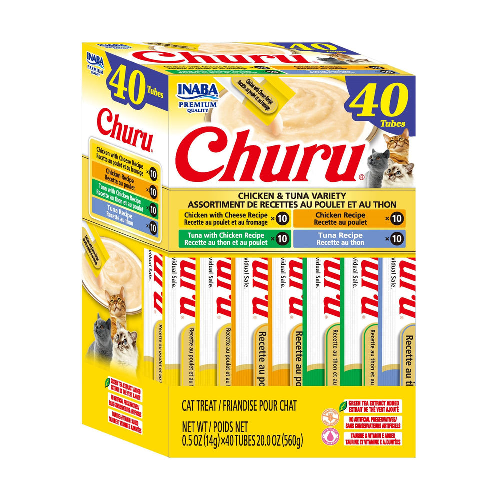 INABA Churu tubo cremoso de pollo, ideal para premiar de forma interactiva