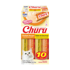 INABA Churu tubo pollo cremoso, ideal para alimentar a mano y premiar al gato.