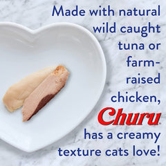 Tubo cremoso INABA Churu para premiar al gato con facilidad al alimentar.