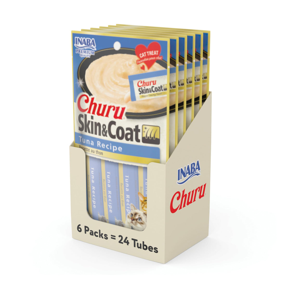 INABA Churu tubitos de atún, primer plano para premiar con hidratación.