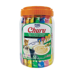 INABA Churu tubitos cremosos de atún y pollo para snack sabroso y húmedo