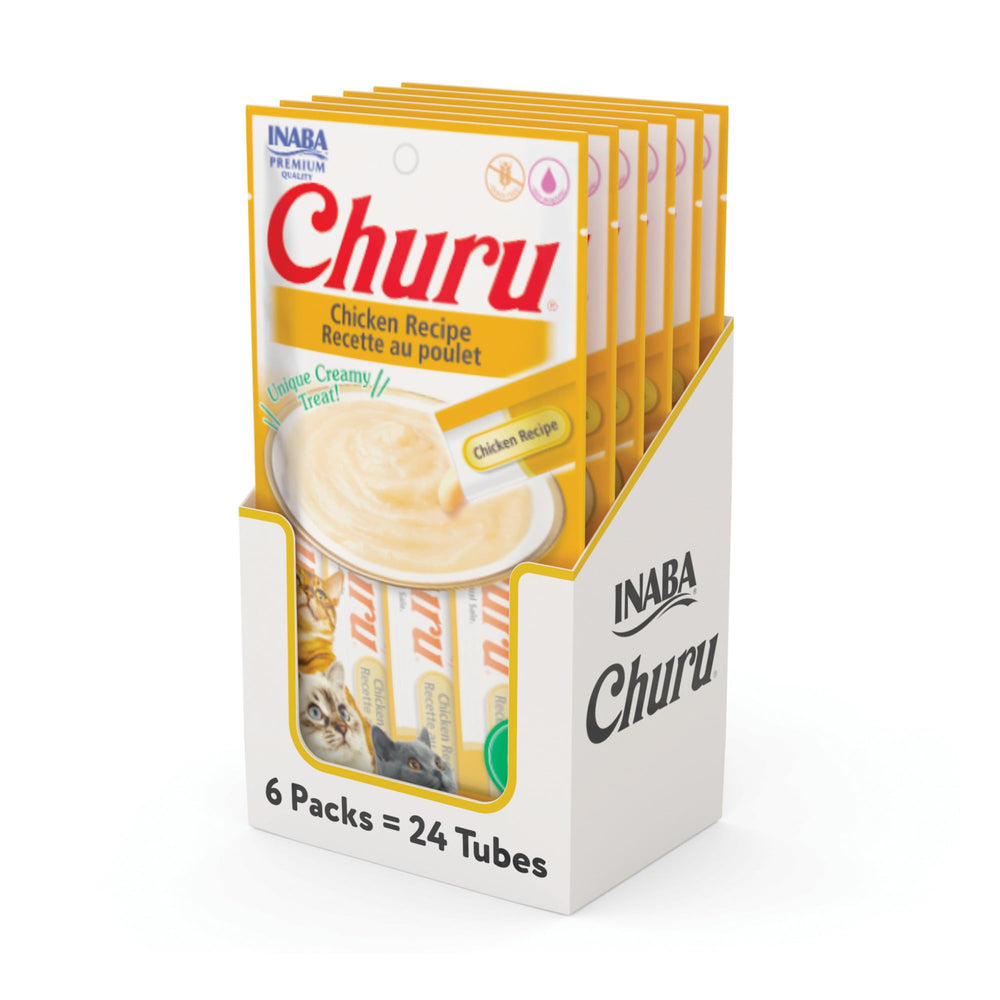 INABA Churu: tubos cremosos de pollo para alimentar a mano y entretiempos