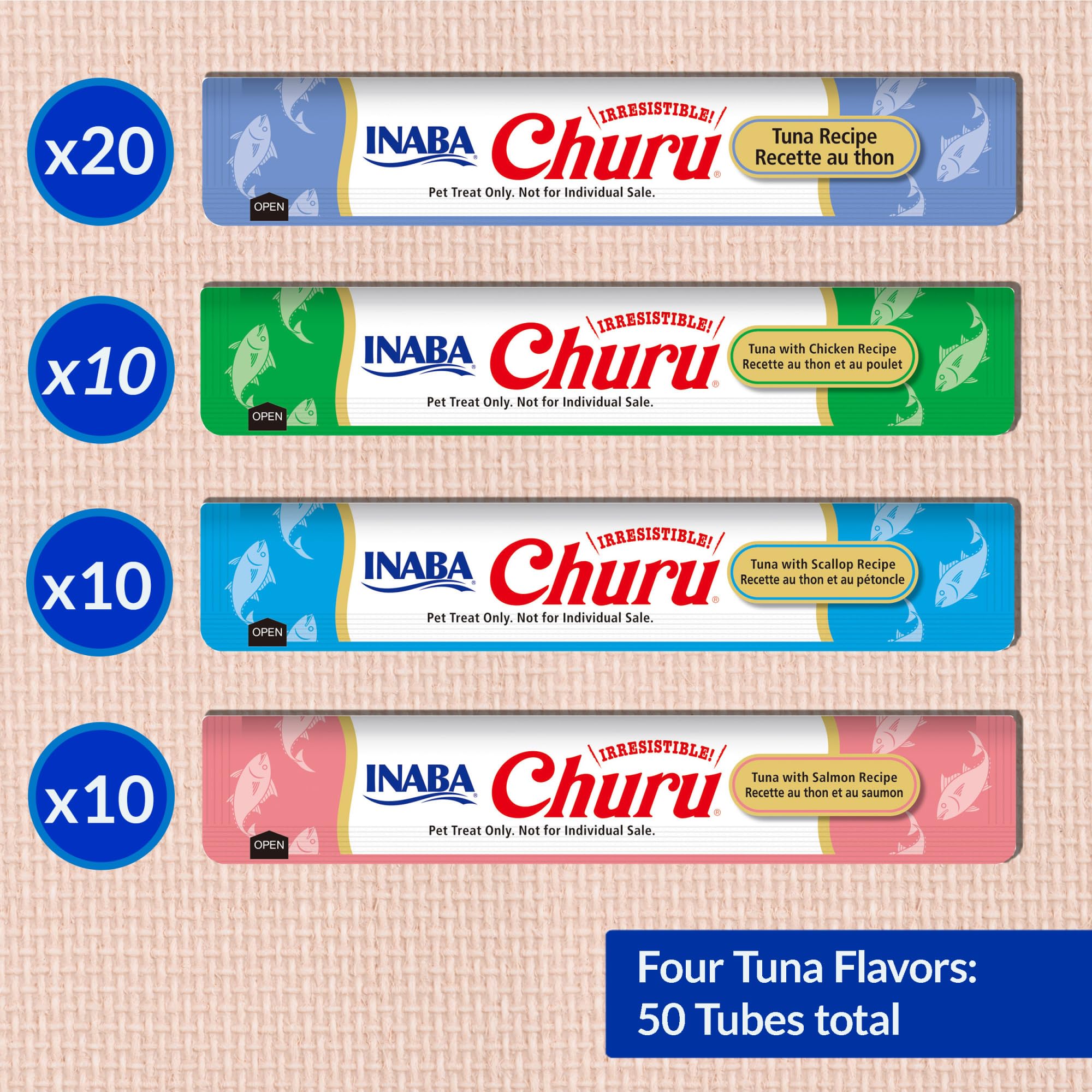 INABA Churu: tubo de atún con salmón, mezcla rica en sabor
