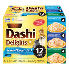 INABA Dashi Delights para gatos, taza de pollo y bonito, complemento sabroso para su comida.