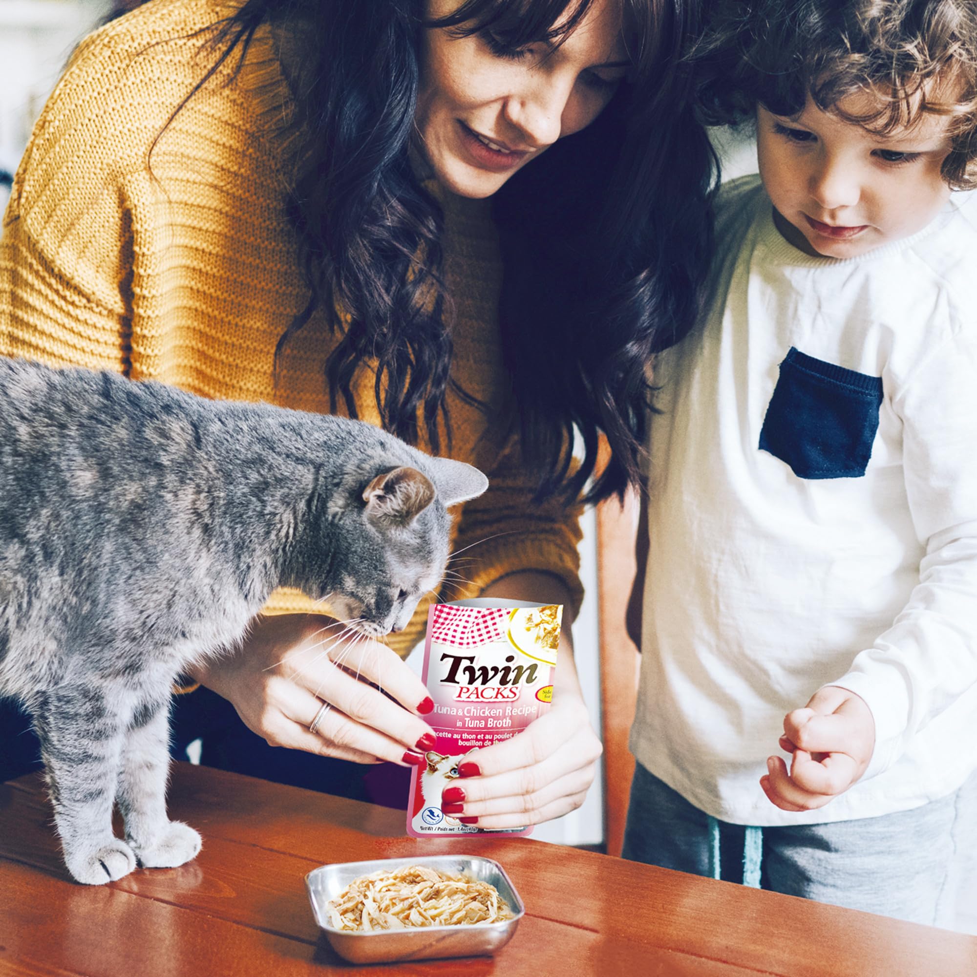 INABA Twin Packs topper sobre comida húmeda, mejora la diversidad de la dieta felina