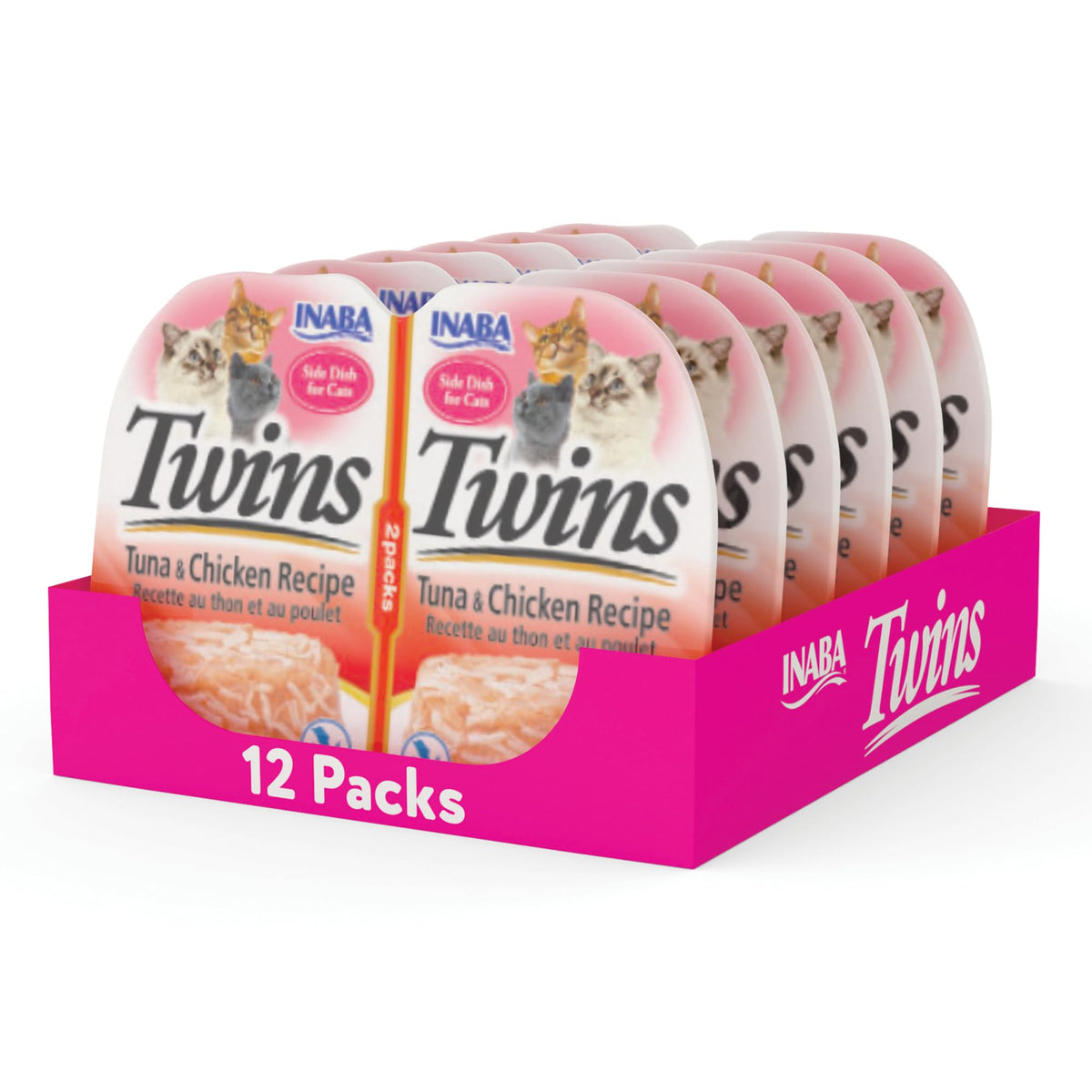 INABA Twins para Gatos pollo desmenuzado en gelatina de caldo, ideal como topper sabroso.