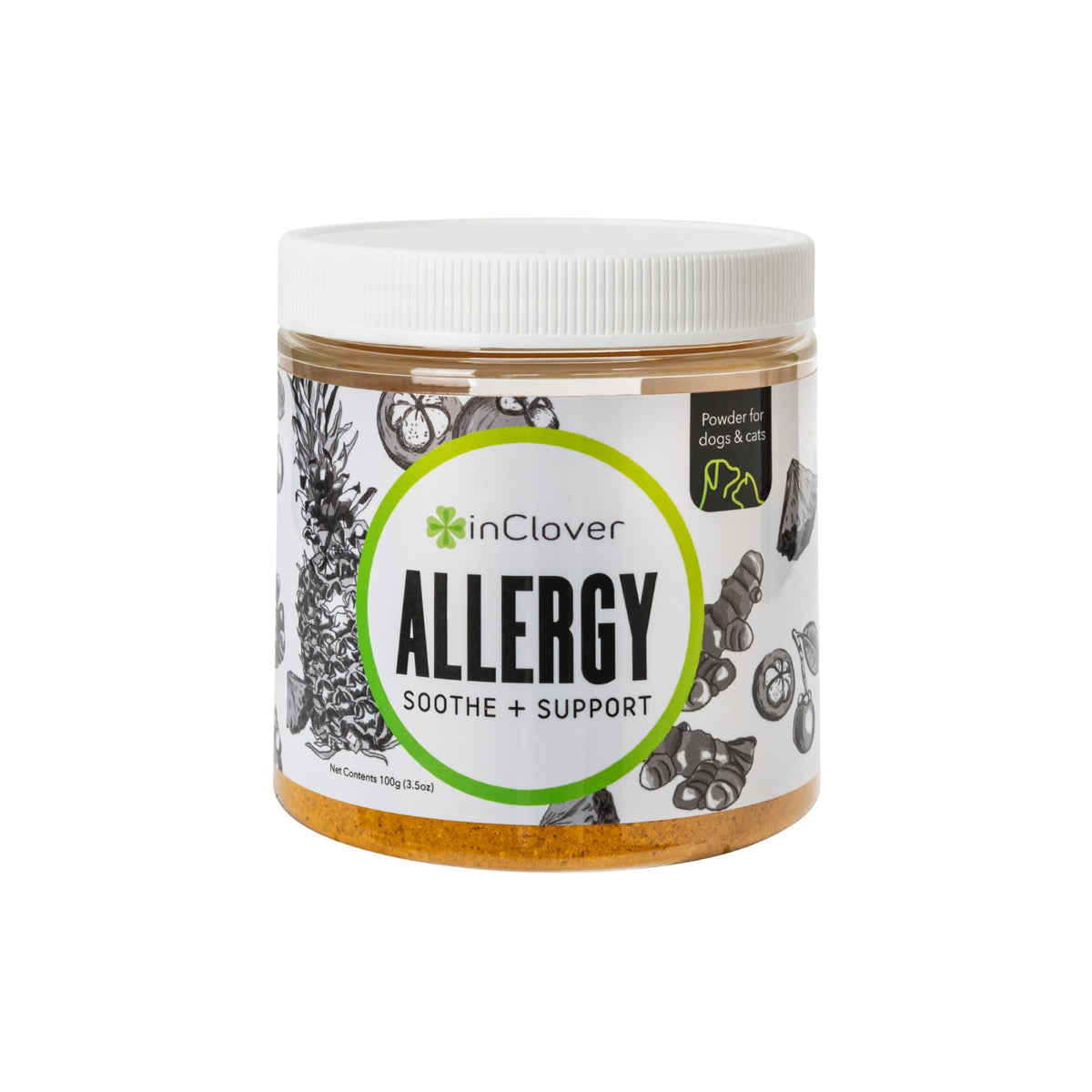 InClover al ajuste de alergias para perros y gatos, bote para uso diario.