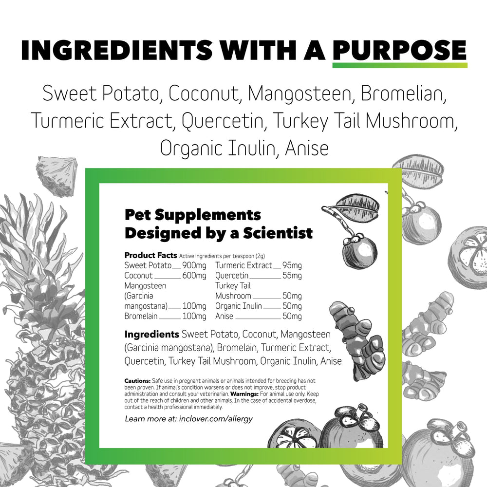 InClover ingredientes clave: bromelina, quercetina y mangostán para apoyo suave.