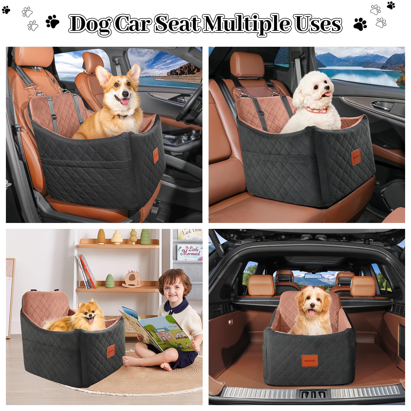 INDYBUD uso casa cama perro asiento convertible para hogar o camping