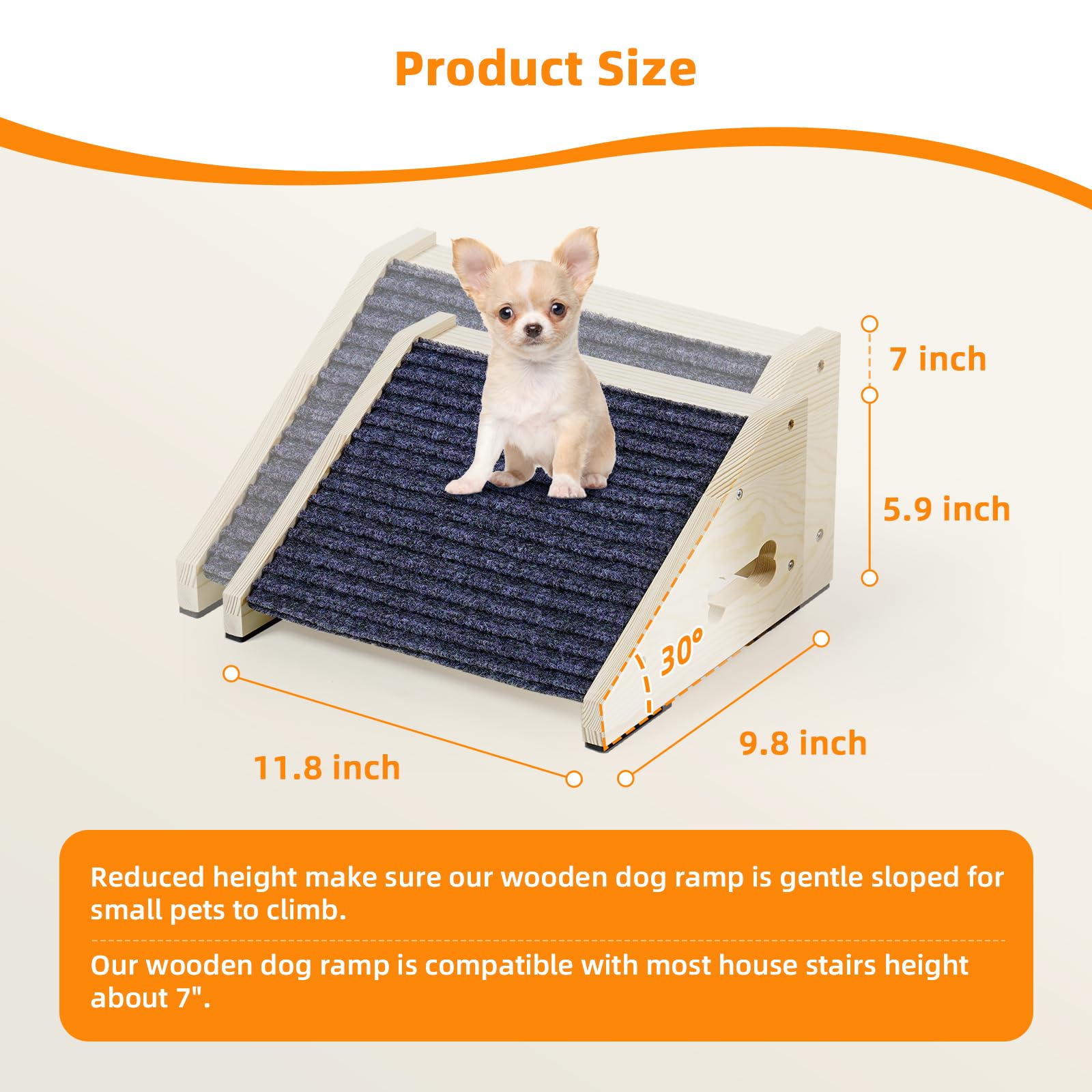 Rampa INRLKIT con capacidad de 154 lb para mascotas grandes.