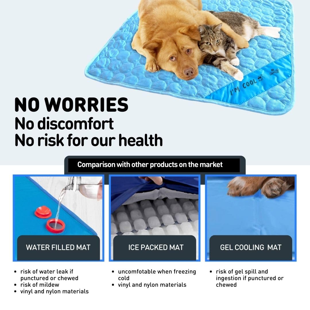 Confort para gatos y perros con tapete de enfriamiento suave