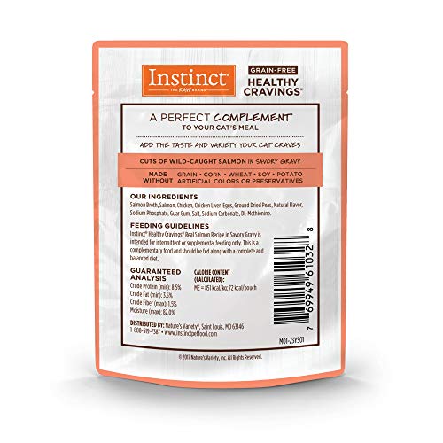 Instinct Cravings, salmón real sin granos, opción de complemento sabroso.