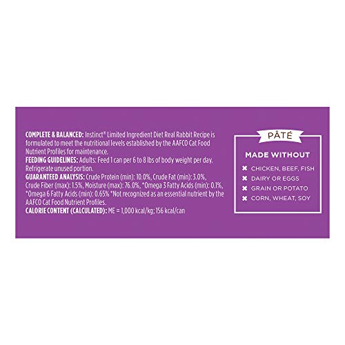 Instinct Dieta Ingredientes Limitados Conejo Pate, opción simple para sensibilidades