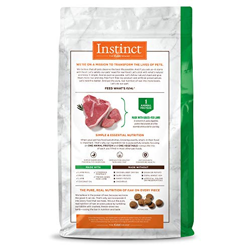 Instinct dieta ingredientes limitados: una proteína y una verdura para perros sensibles.
