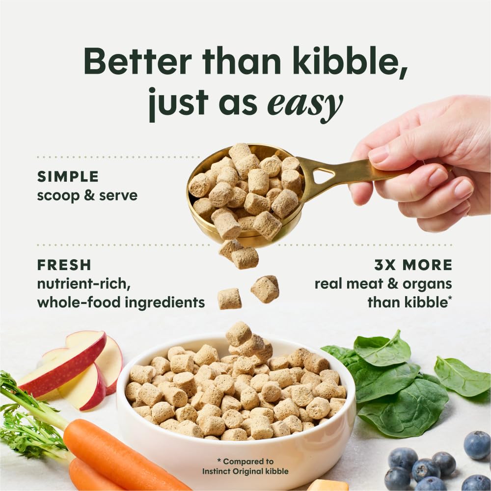 Instinct FreshDried trozos-carne-res, proteína para músculos magros.
