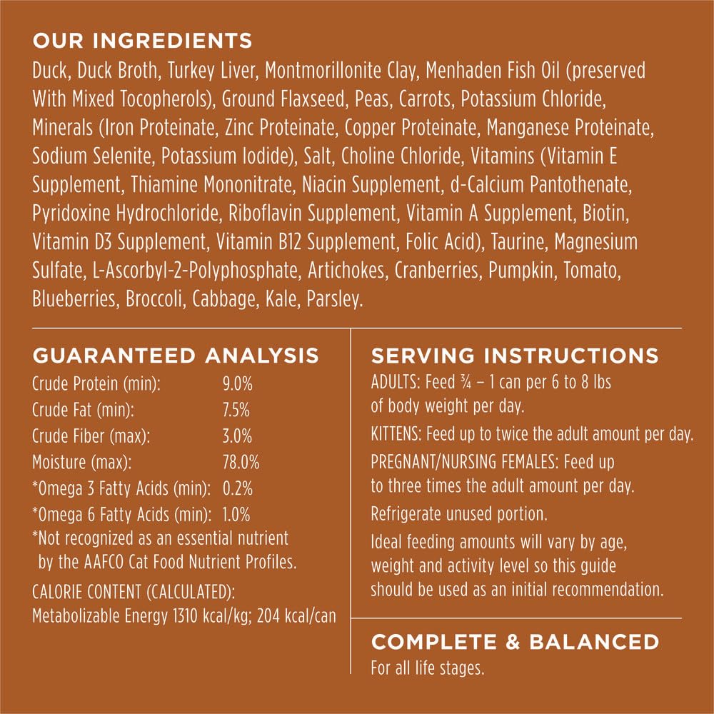 Etiqueta de Instinct Original Pate en tienda, información clara de ingredientes