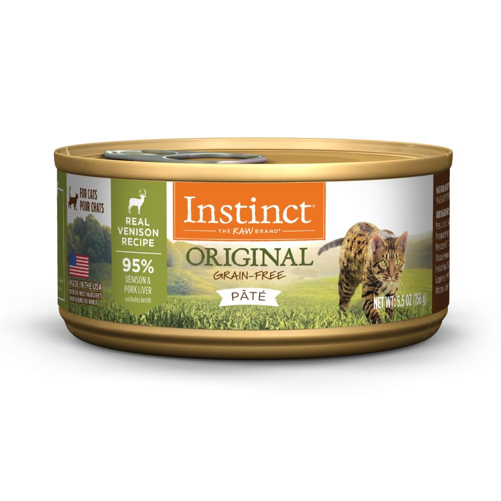 Instinct Original Pate Venado en lata, proteína alta para músculos fuertes de tu gato