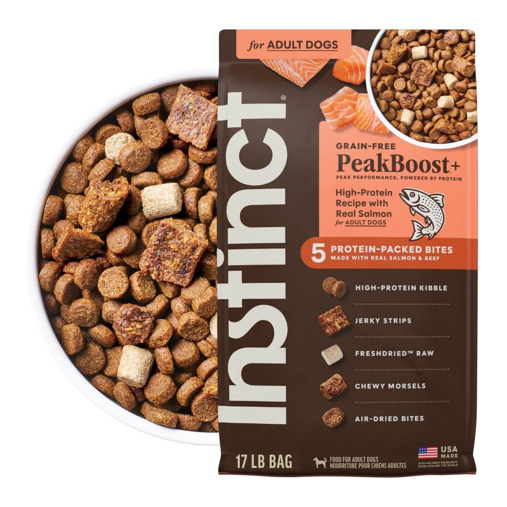Instinct PeakBoost con salmón real como primer ingrediente para sabor y energía.
