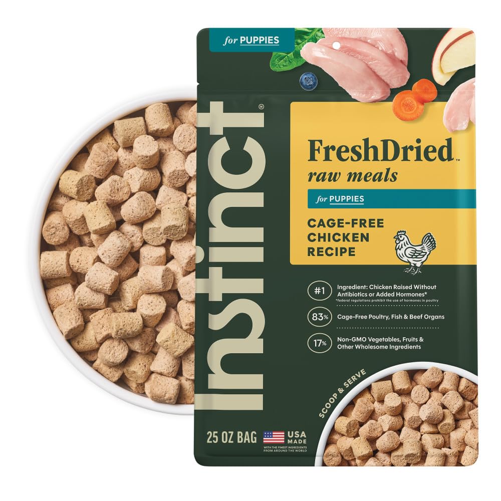 Instinct Puppy FreshDried Bites, bolsa frontal, conveniente para la entrega diaria