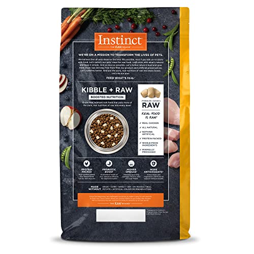 Instinct Raw Boost: mezcla crujiente y trozos liofilizados para nutrición.