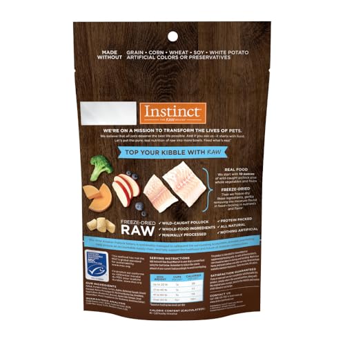 Instinct Raw Boost Mixers: pollock salvaje de Alaska, fuente de proteína marina para perros.