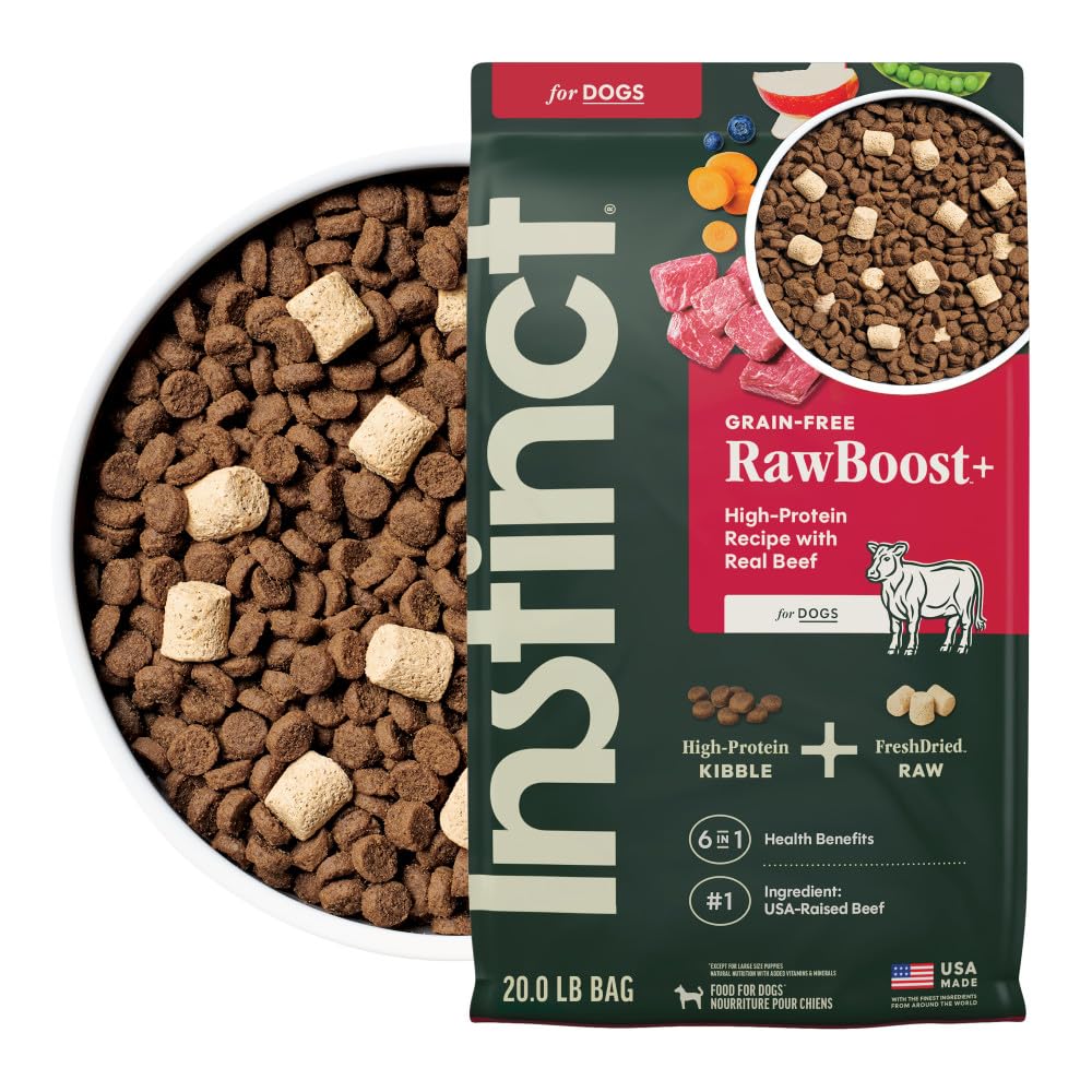 Instinct RawBoost en bolsa de 20 libras para perros con proteína alta