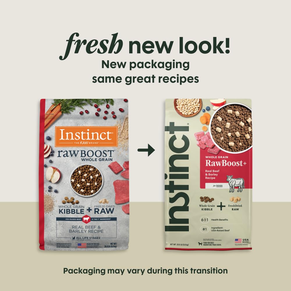 Instinct RawBoost mezcla-crudo-secado: textura y nutrición elevadas para perros activos.
