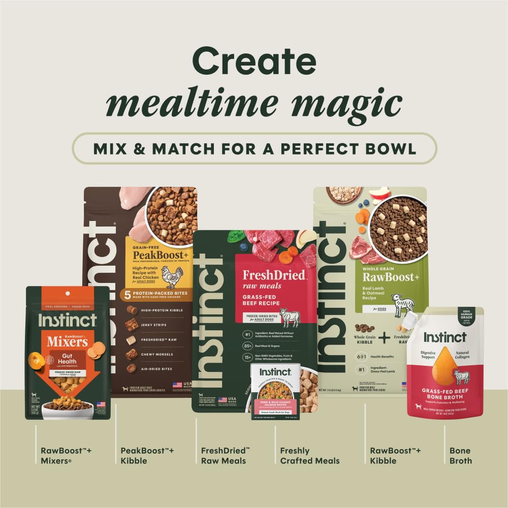 Instinct RawBoost Mixers hecho en Estados Unidos con ingredientes de calidad.