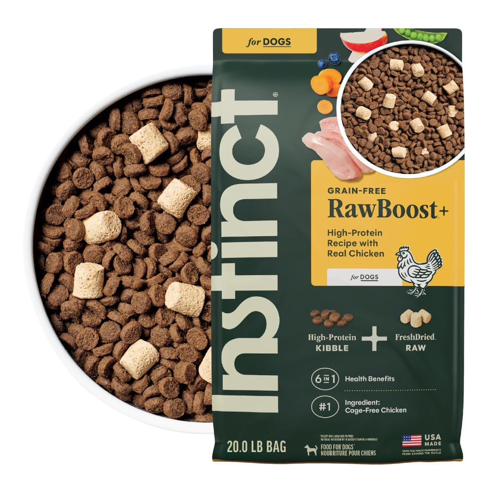 Instinct RawBoost: pollo real en bocado, fuente de proteína para músculos magros.