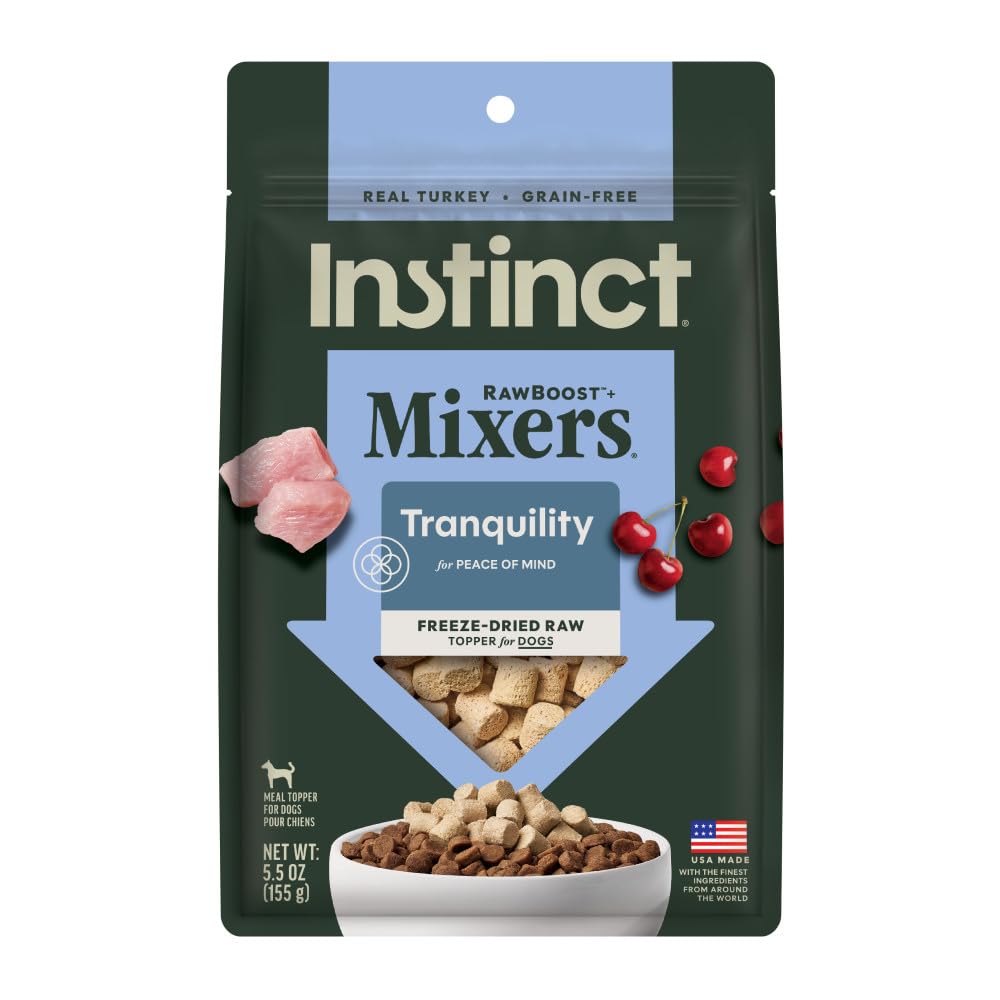 Instinct RawBoost Tranquilidad con pavo crujiente para realzar el sabor de la comida.