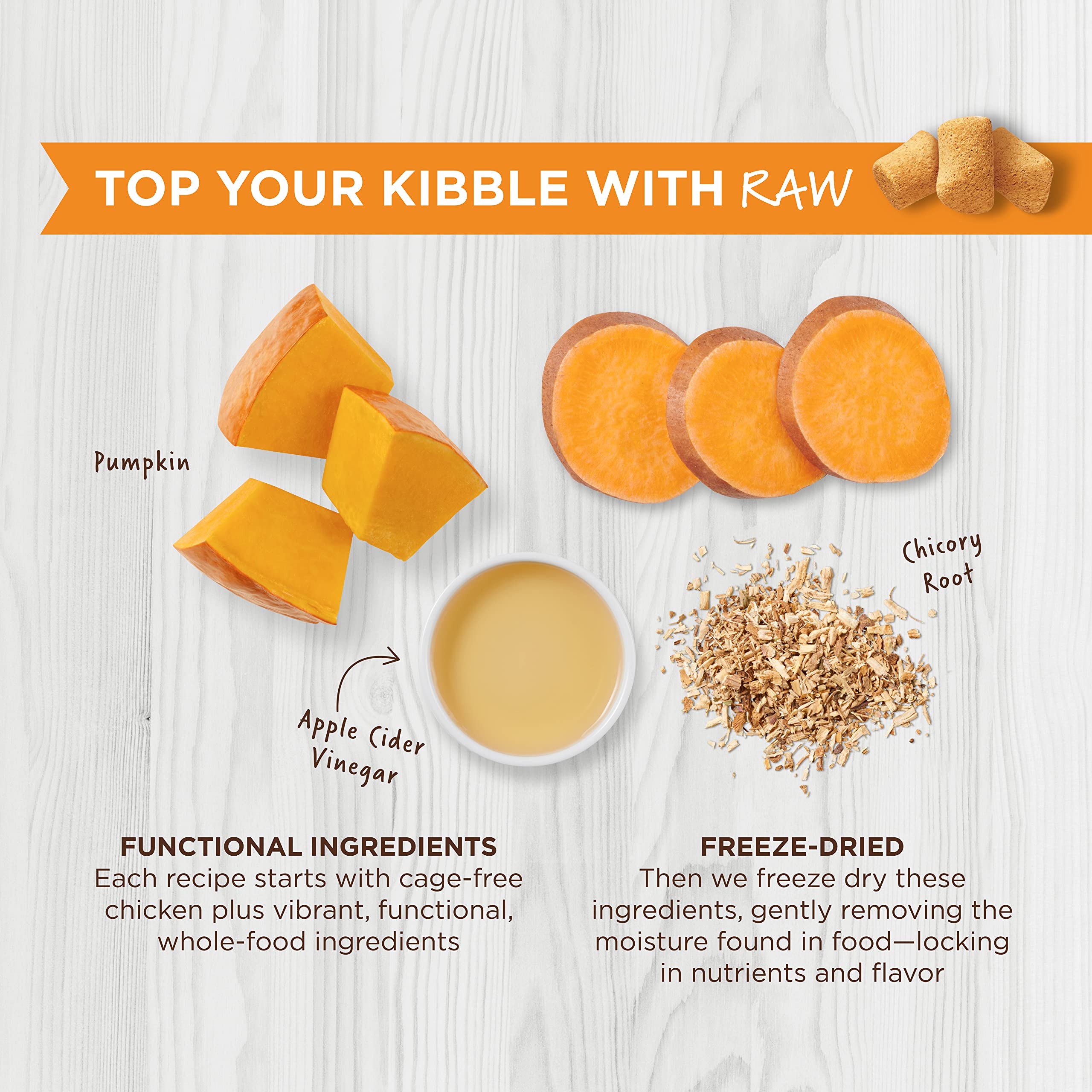 Instinct Refuerzo Crudo: ingredientes funcionales para salud general del gato.