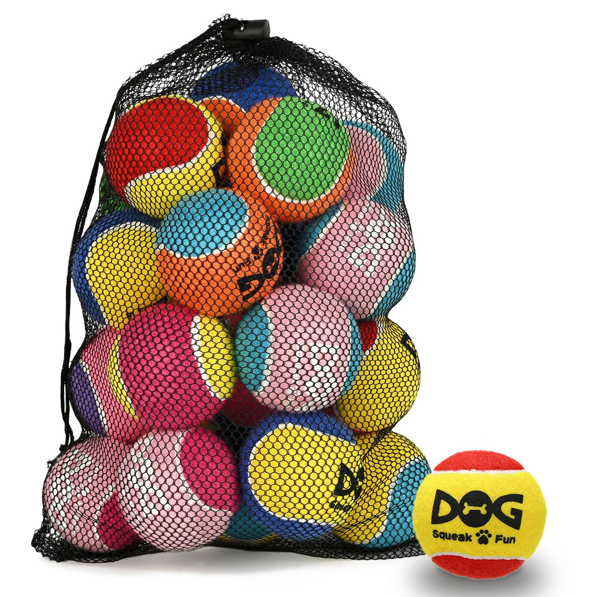 Bola INSUM con colores brillantes para perros medianos, perfecto para juego activo.