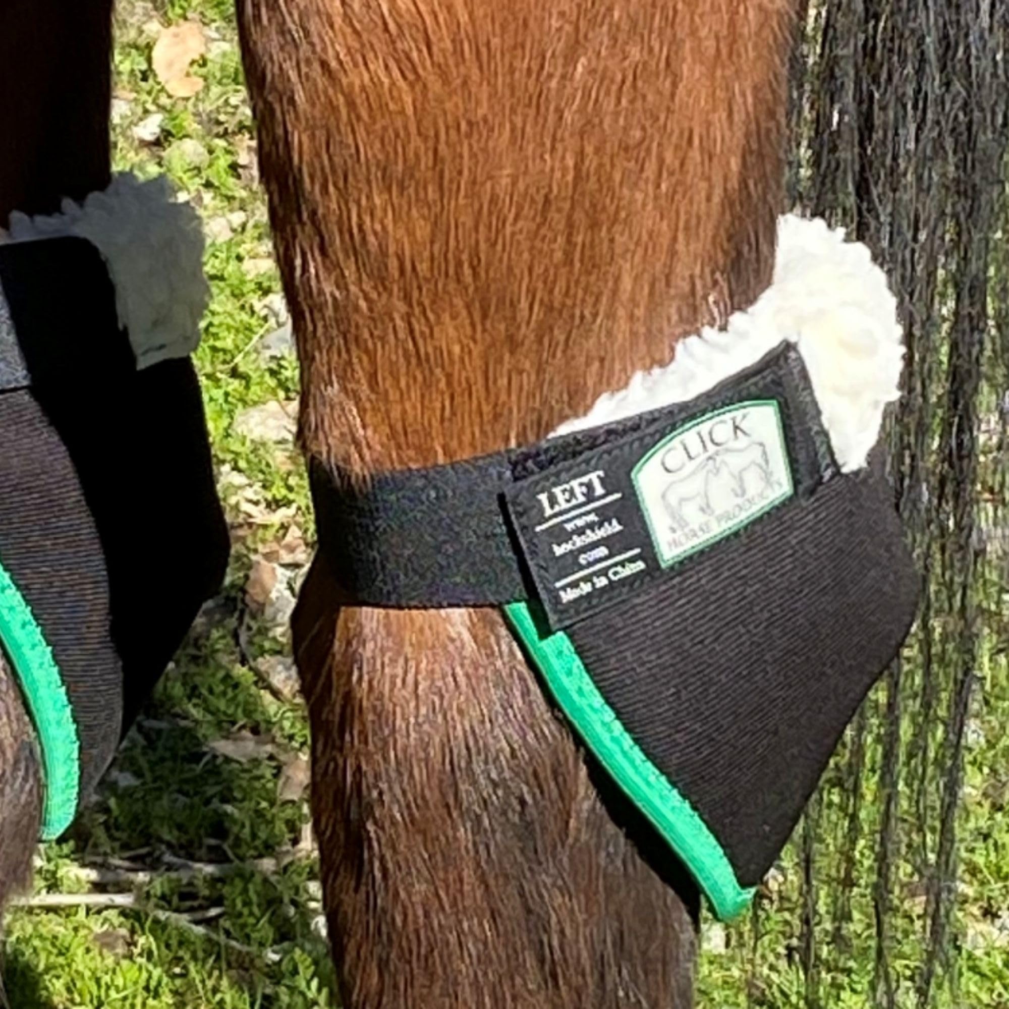 Intrepid Click Hock Shield uso versátil para caballos de varios tamaños.