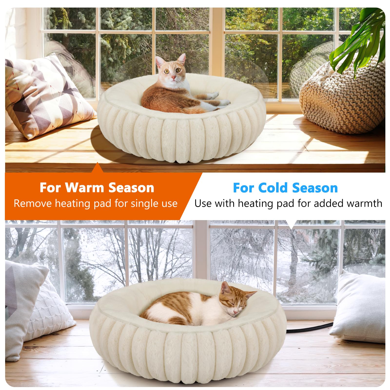 Cama INVENHO dimensiones 20x20x6 pulgadas, apta para gatos grandes y perros pequeños