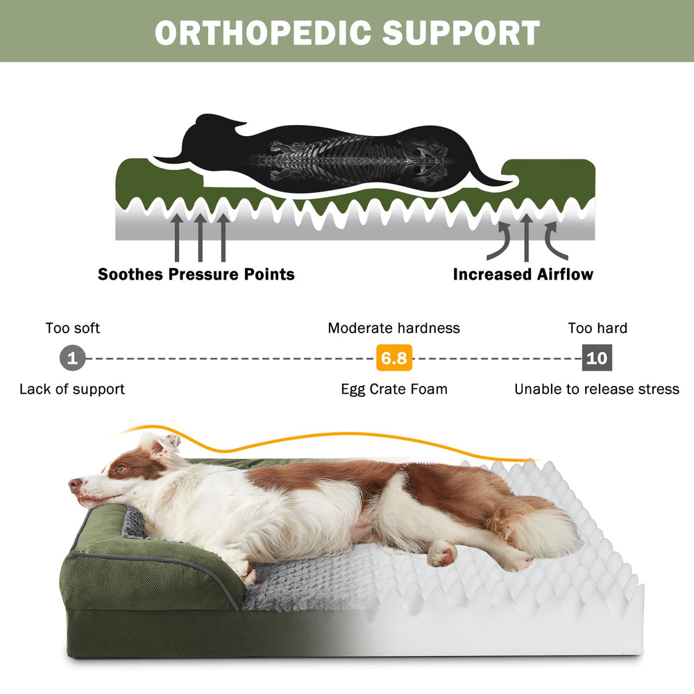 INVENHO cama para perro espuma forma huevo, vista lateral, diseño envolvente