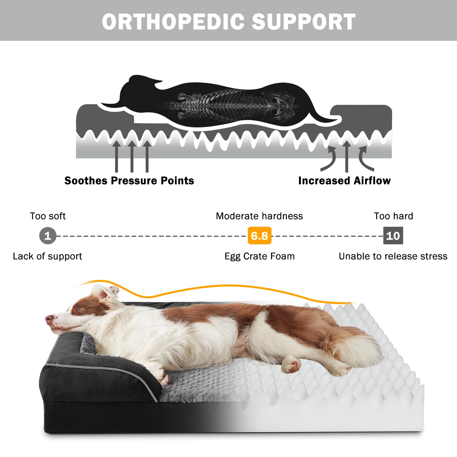 INVENHO cama grande con forro impermeable interior protege la espuma.
