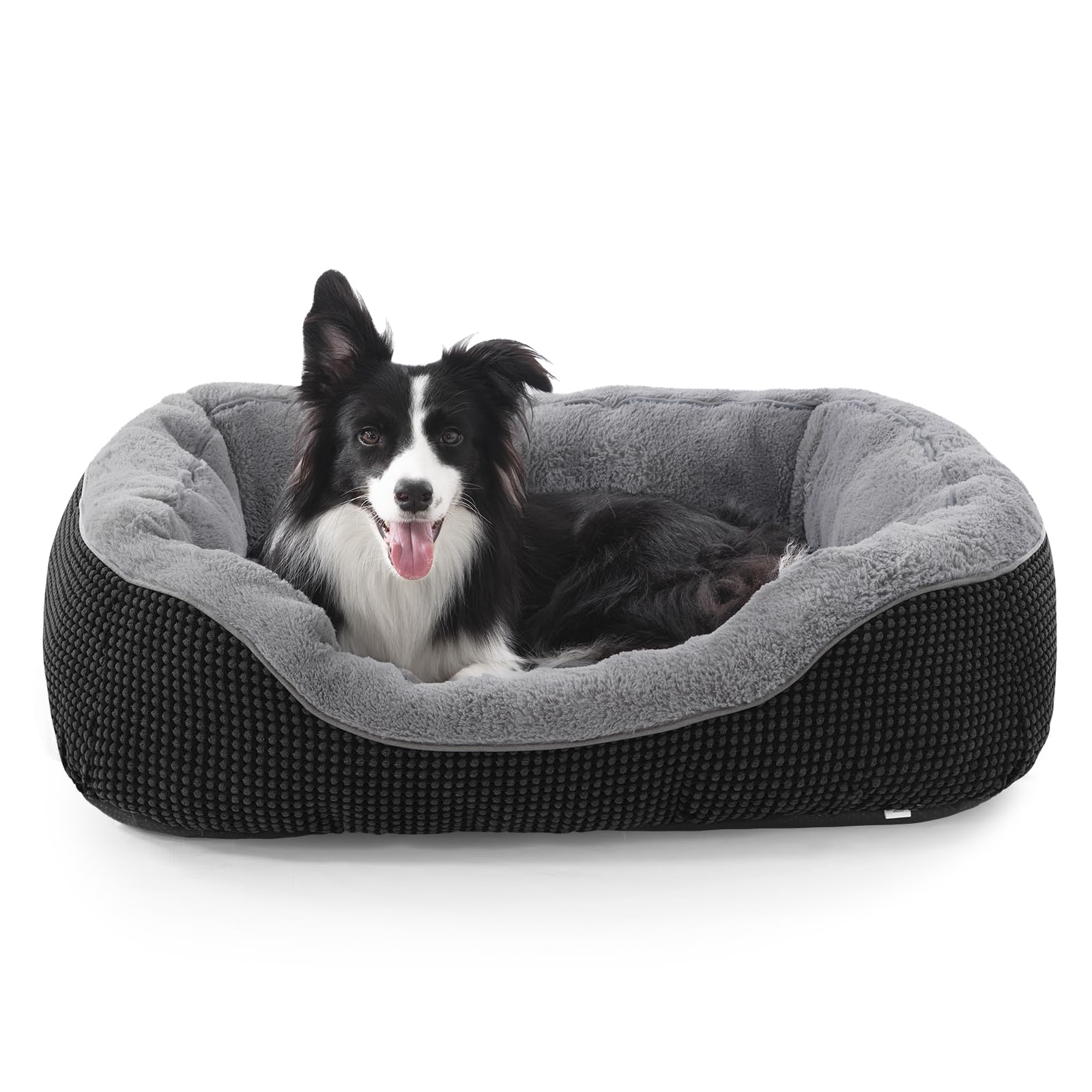 Cama INVENHO ortopédica acolchada con bordes amplios para mayor comodidad del perro.