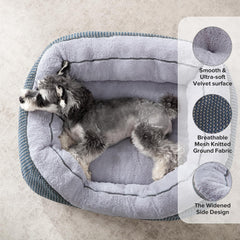 Cama INVENHO para perro mediano, tejido plush suave para descanso acogedor.