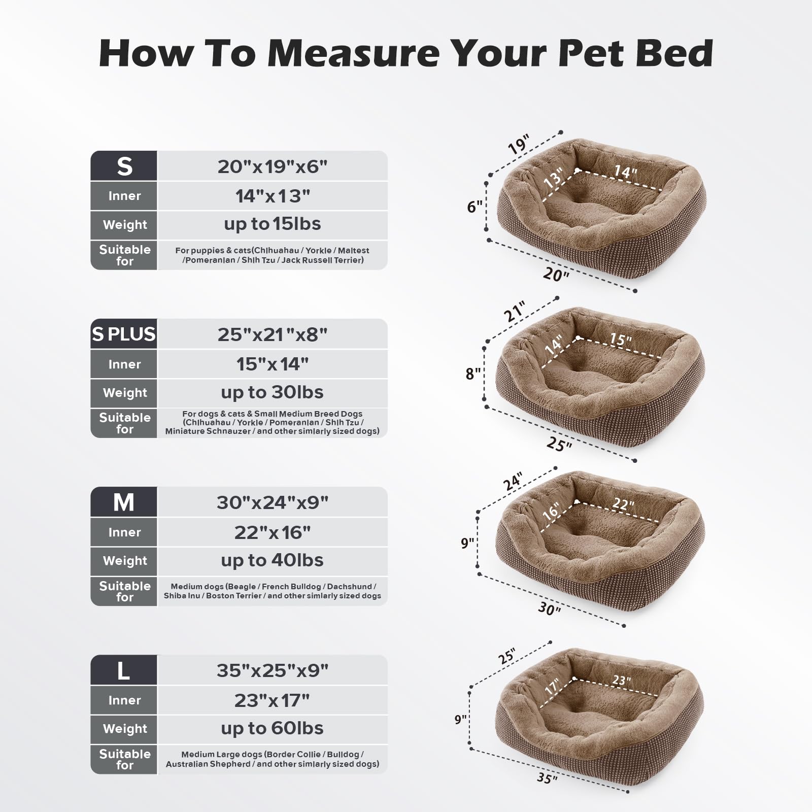 Cama INVENHO lavable a mano o a máquina para una limpieza fácil.