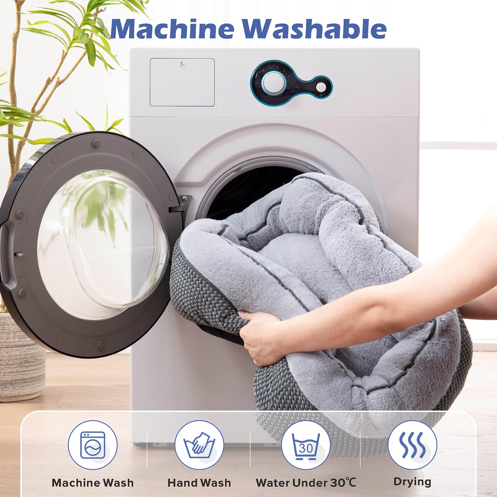 Cama INVENHO para perro mediano: acolchado de plush que aporta calidez y suavidad