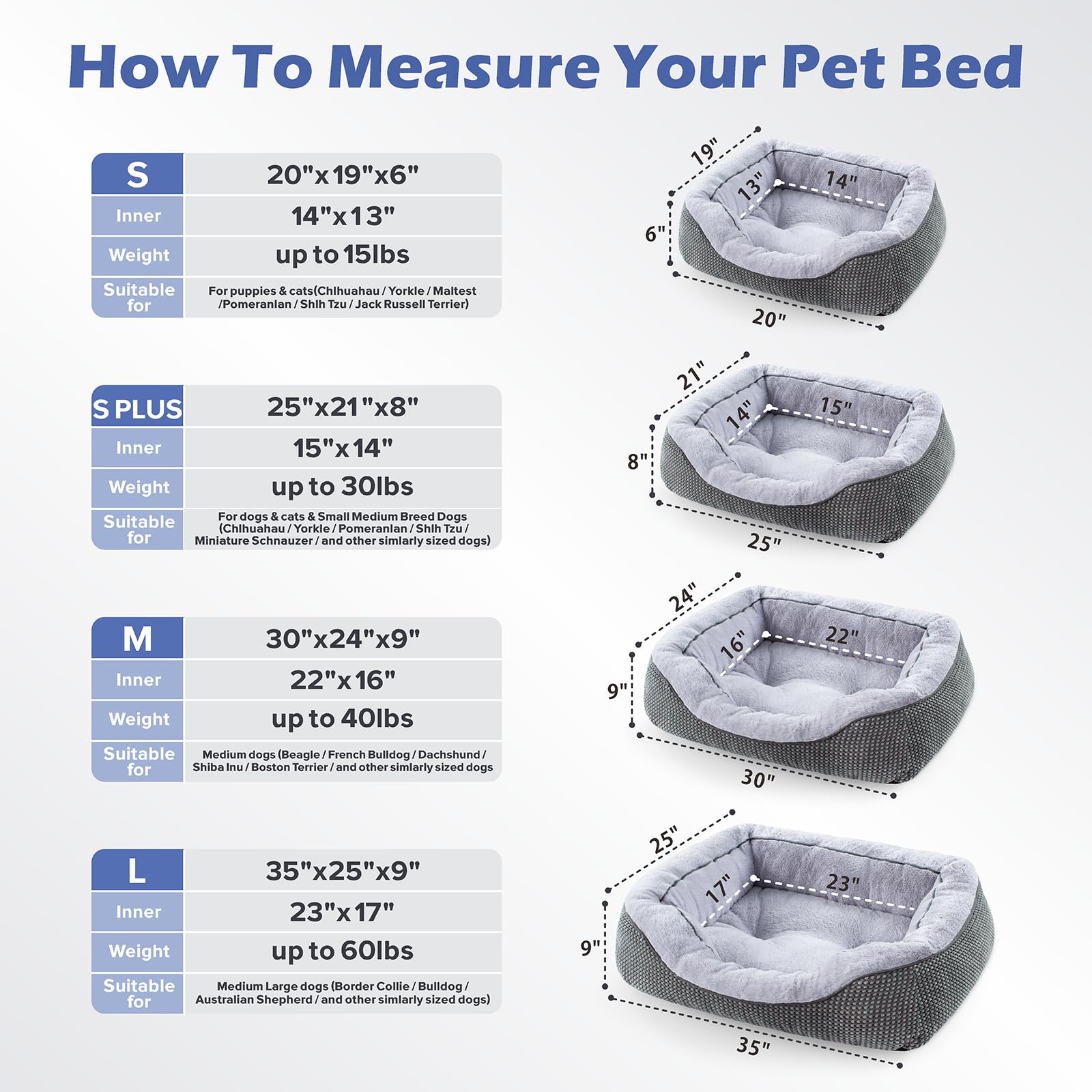 Cama INVENHO para perro mediano: funda lavable para limpieza rápida y sencilla