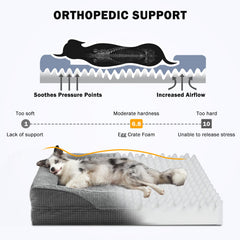 INVENHO cama ortopédica XXL para perros, vista superior, base antideslizante para mayor seguridad.
