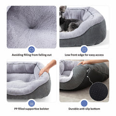 Cama INVENHO para perro pequeño con apoyo para la cabeza.