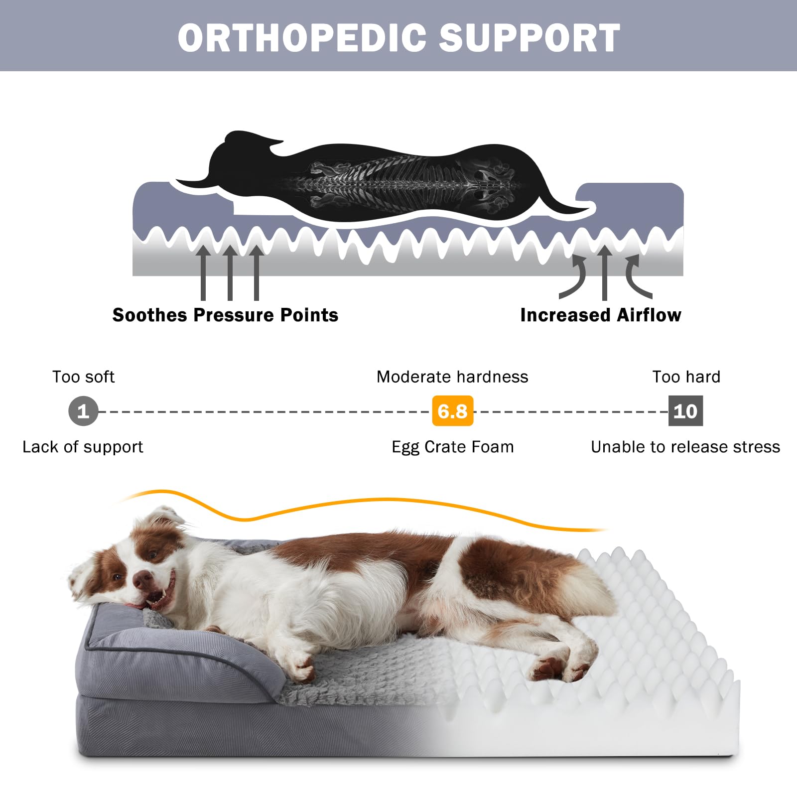 INVENHO Cama con borde acolchado de 4 lados; apoyo para cuello