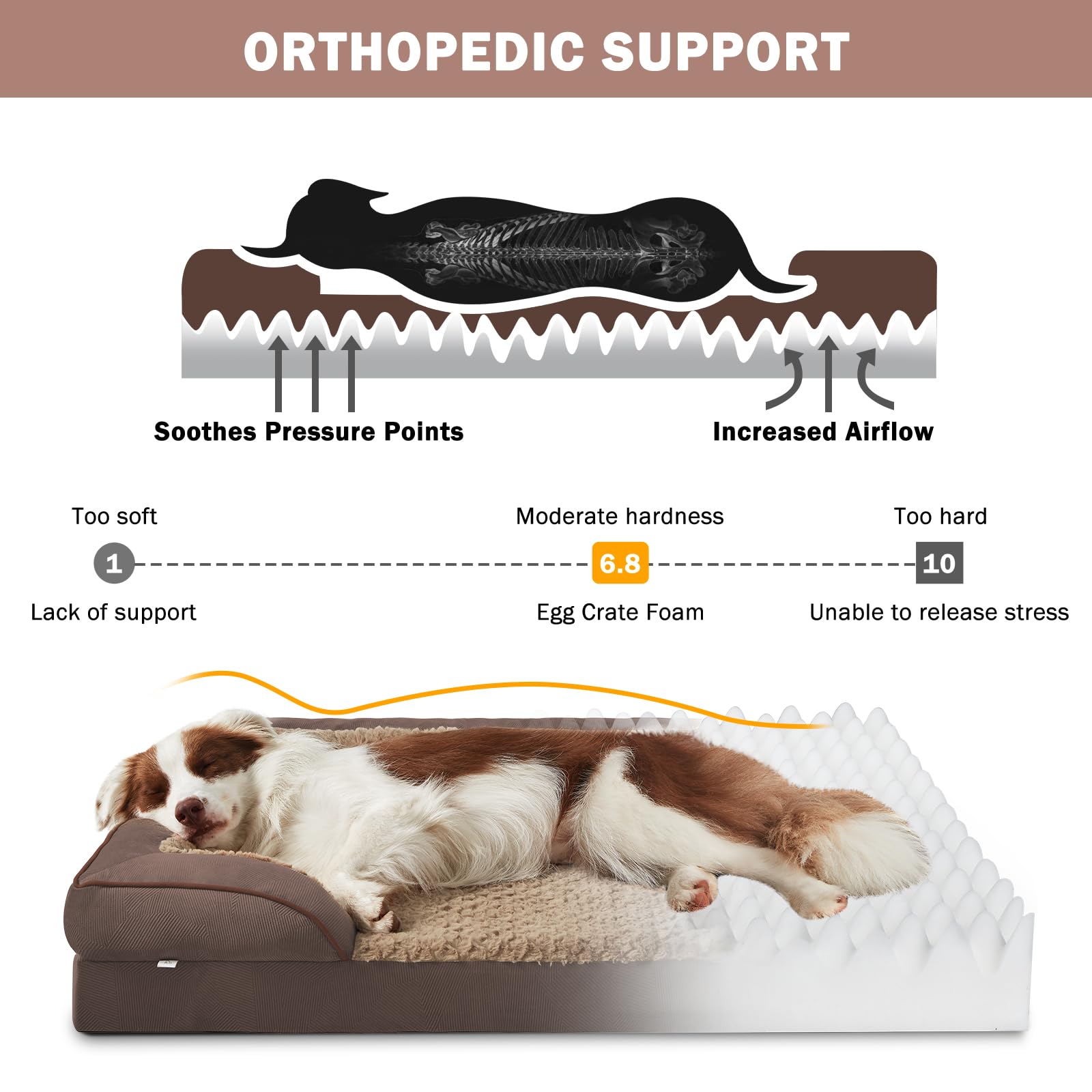 INVENHO funda lavable con cremallera para cama de perro XL.