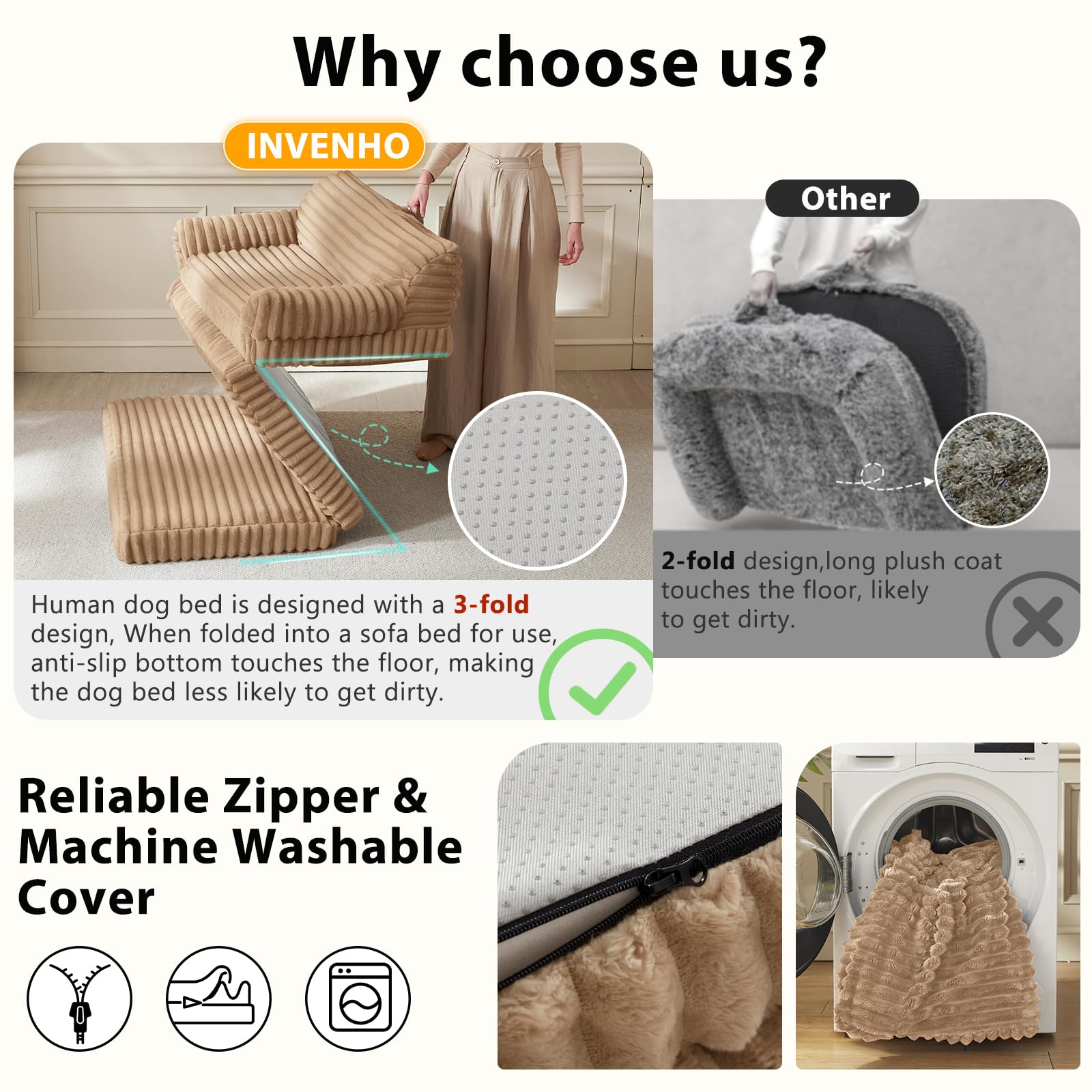 INVENHO Uso cómodo para otoño e invierno en casa