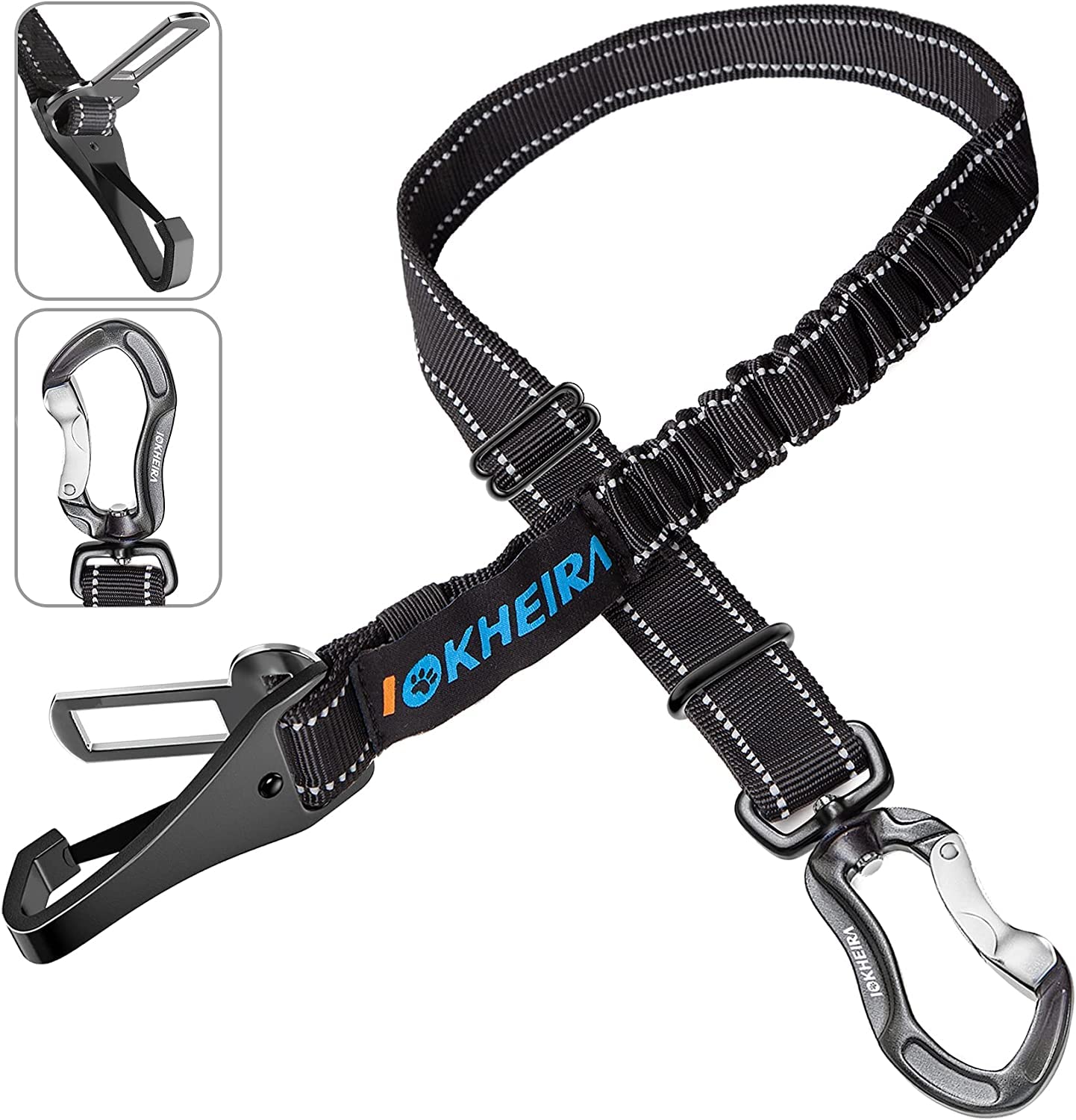 Cinturón para perro IOKHEIRA con enganche y hebilla, uso universal seguro