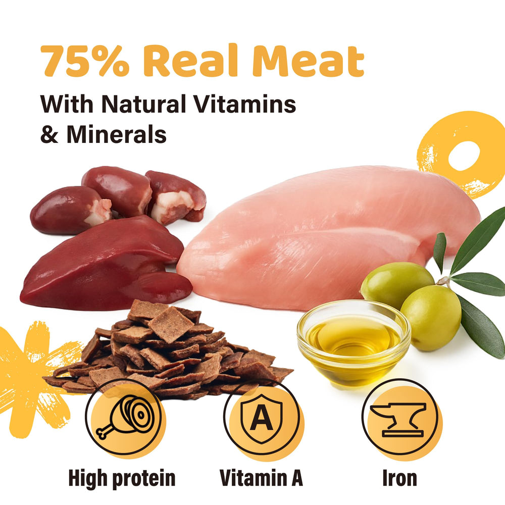 iPaw combina pavo, corazón de pollo y hígado de pato para sabor.