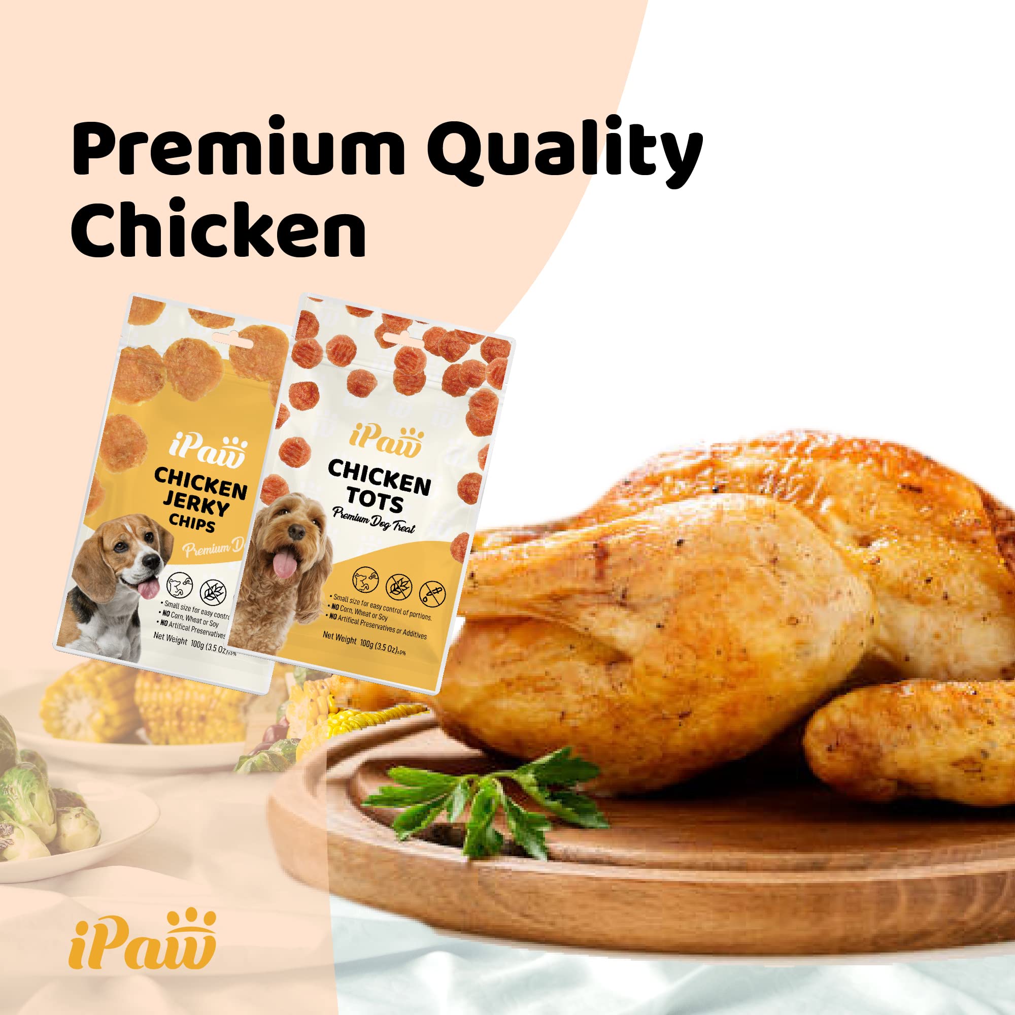 iPaw Chicken Tots recompensa de entrenamiento sabrosa y de tamaño ideal